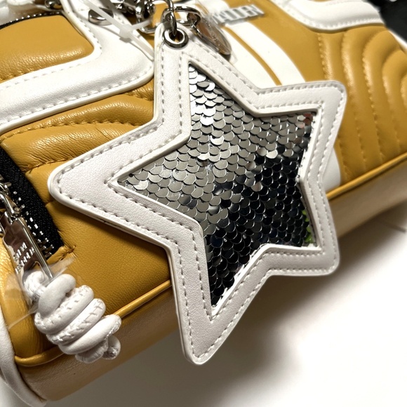 NWT Original STEVE MADDEN Bjuniee Sporty Quilted Satchel / Crossbody Bag Mustard - Picture 4 of 8